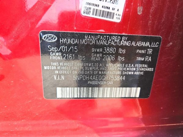 2016 HYUNDAI ELANTRA