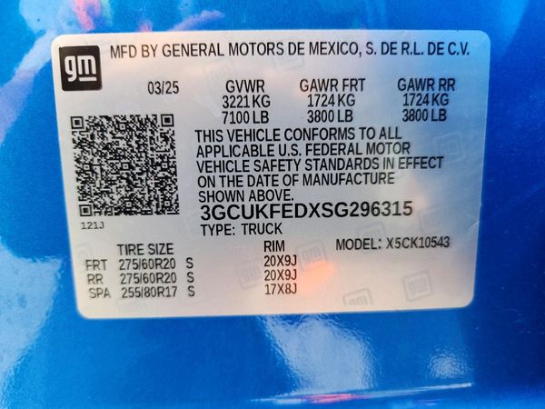 2025 CHEVROLET SILVERADO Trail Boss - LT — VINS