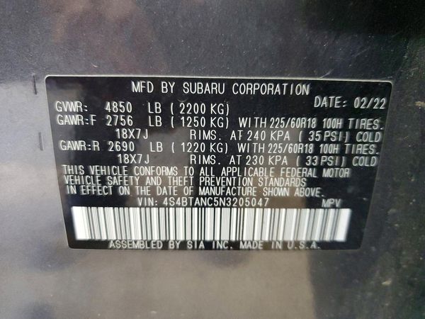 2022 SUBARU OUTBACK Limited