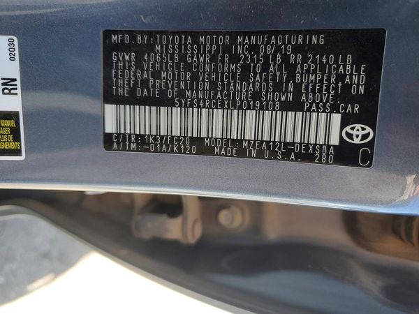 2020 TOYOTA COROLLA SE, CVT — VINS
