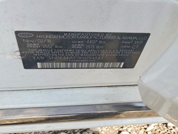 2019 HYUNDAI SONATA