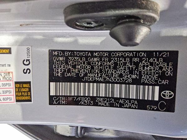 2022 TOYOTA COROLLA LE
