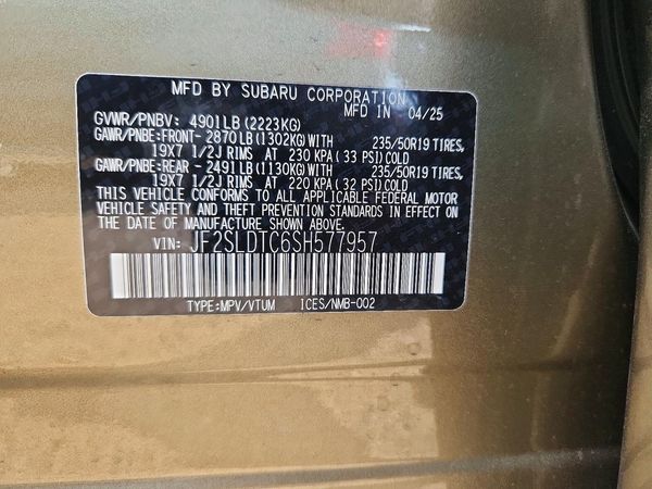 2025 SUBARU FORESTER