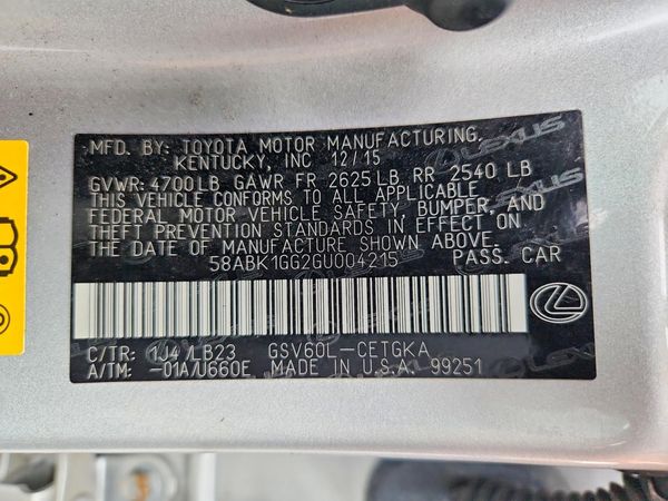 2016 LEXUS ES 350