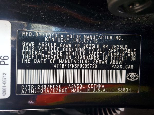 2015 TOYOTA CAMRY