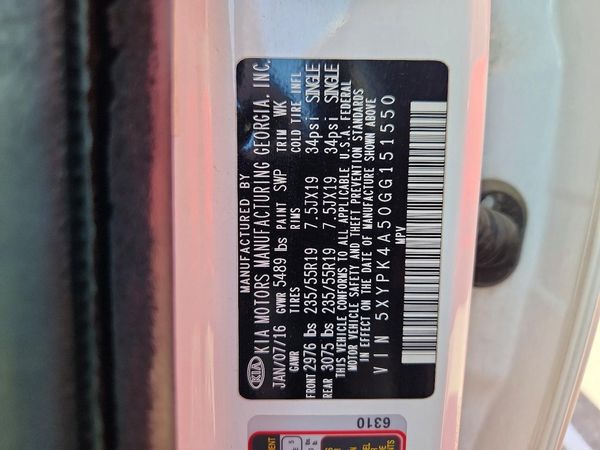 2016 KIA SORENTO