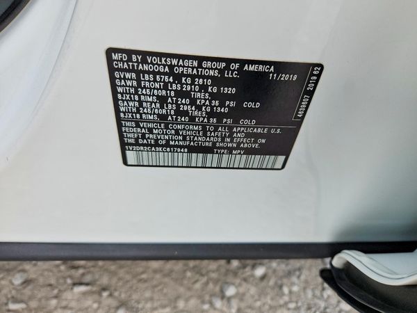 2019 VOLKSWAGEN ATLAS SE