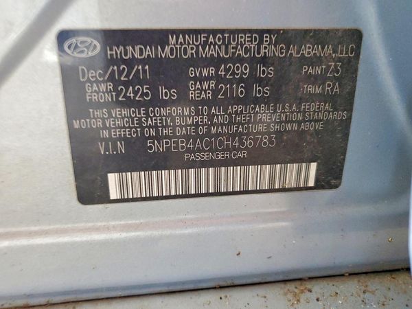 2012 HYUNDAI SONATA Middle-low level