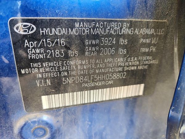 2017 HYUNDAI ELANTRA