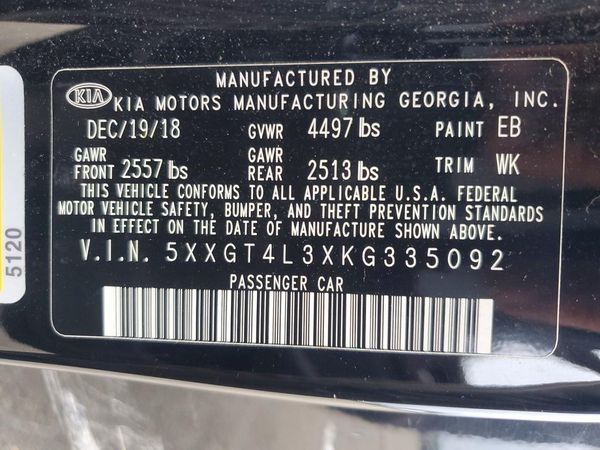 2019 KIA OPTIMA LX, S