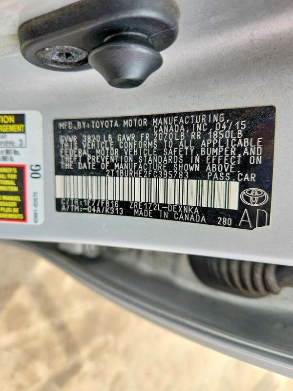 2015 TOYOTA COROLLA L/LE — VINS