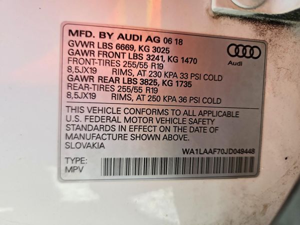 2018 AUDI Q7 quattro Premium Plus