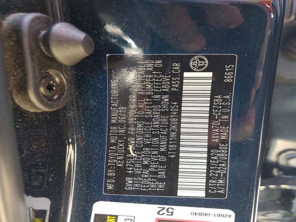 2019 TOYOTA CAMRY L/LE/SE/XLE