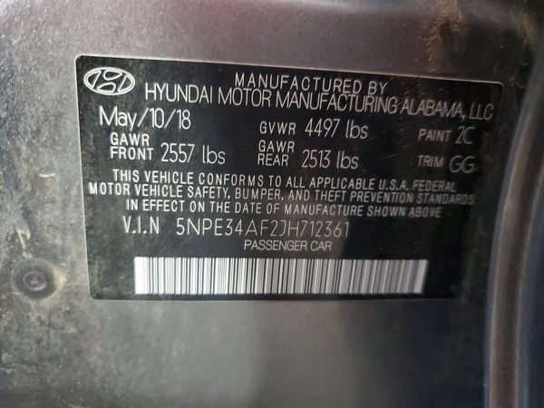 2018 HYUNDAI SONATA