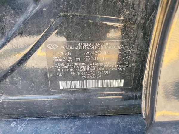 2012 HYUNDAI SONATA