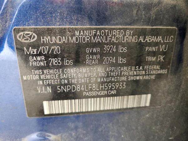 2020 HYUNDAI ELANTRA