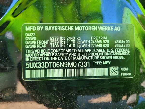 2022 BMW X4 xDrive30i — VINS
