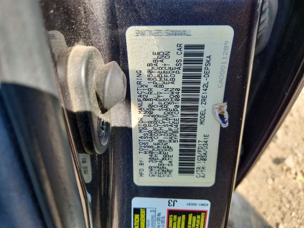 2012 TOYOTA COROLLA