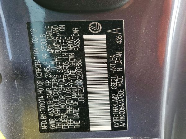 2012 LEXUS IS