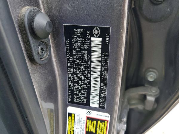 2019 TOYOTA CAMRY L/LE/SE/XLE