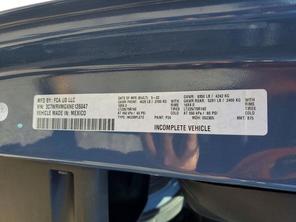 2022 RAM PROMASTER 3500