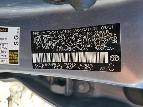 2021 TOYOTA COROLLA LE