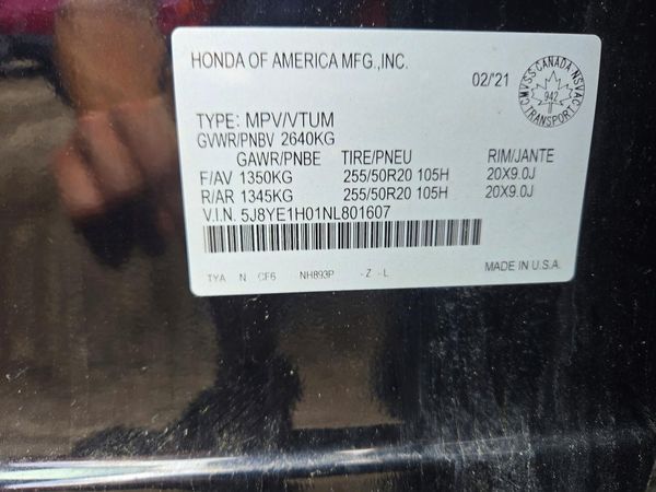 2022 ACURA MDX A-SPEC — VINS