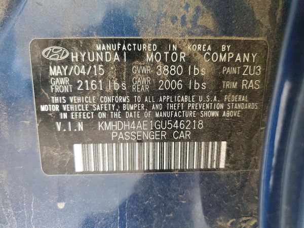 2016 HYUNDAI ELANTRA