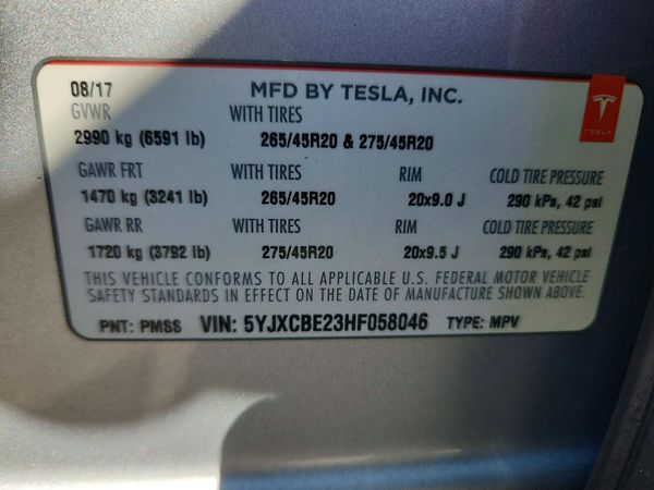 2017 TESLA MODEL X
