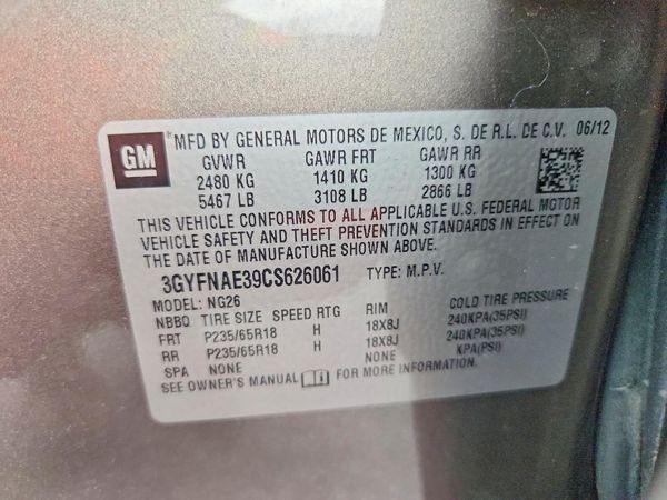 2012 CADILLAC SRX Luxury