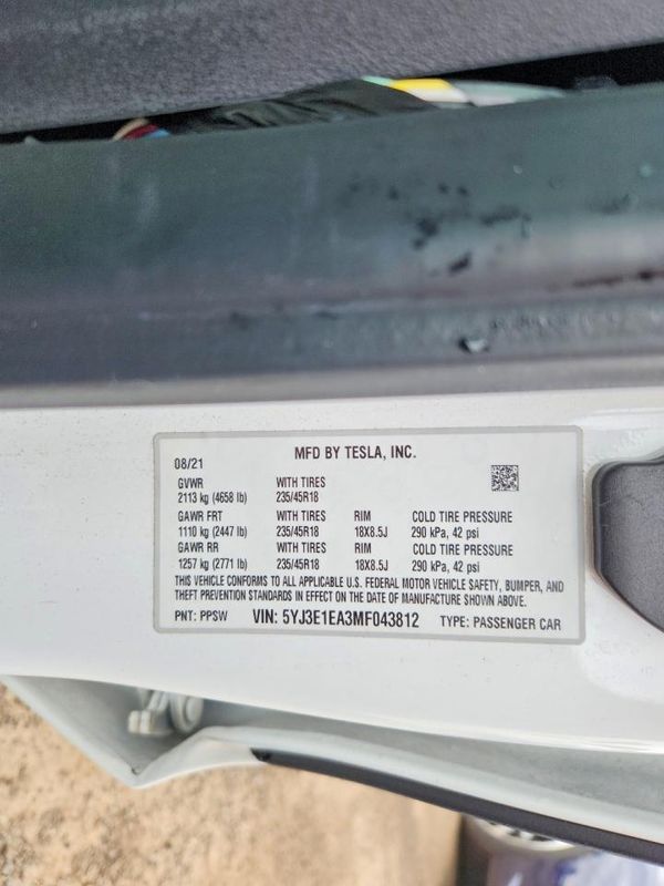 2021 TESLA MODEL 3
