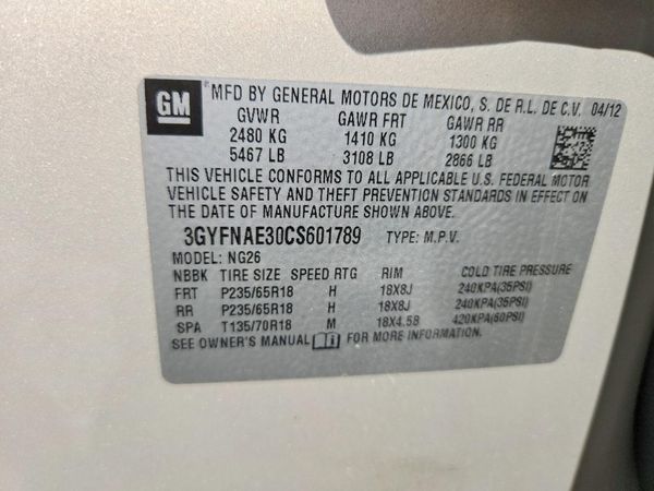 2012 CADILLAC SRX