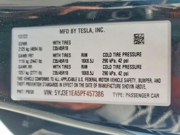 2023 TESLA MODEL 3