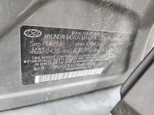 2013 HYUNDAI SONATA