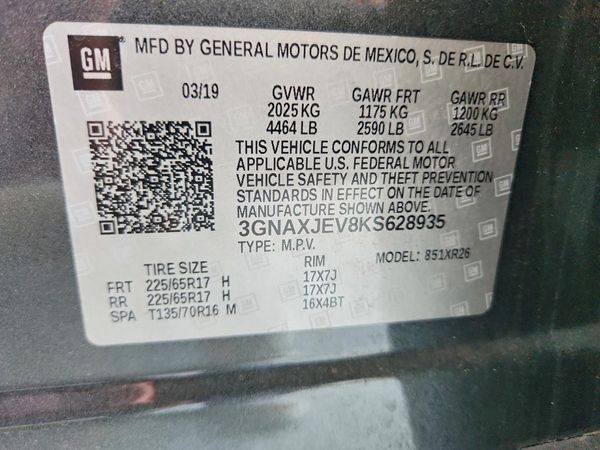 2019 CHEVROLET EQUINOX LT (2FL)