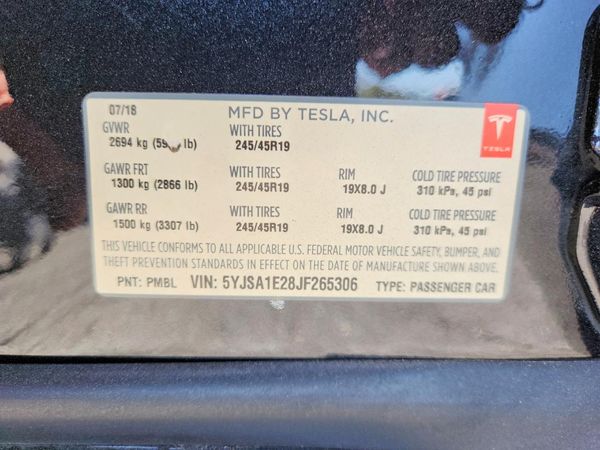 2018 TESLA MODEL S