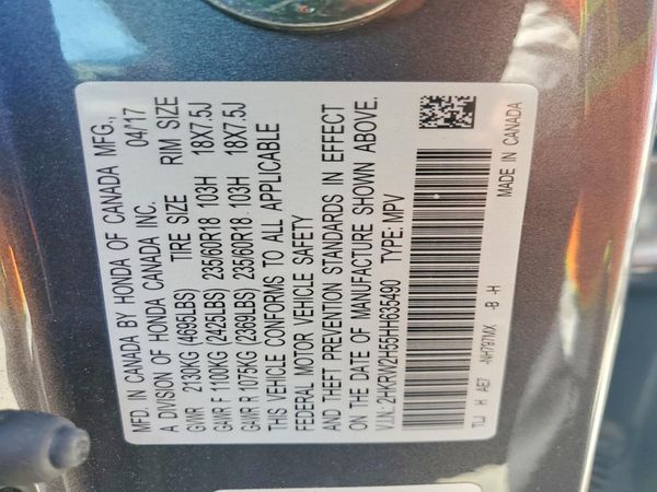 2017 HONDA CRV EX