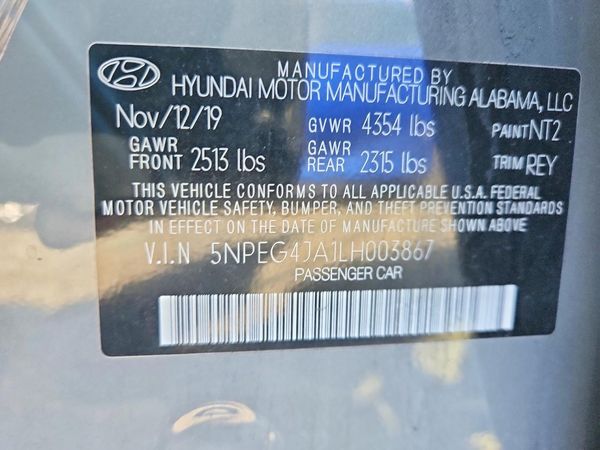 2020 HYUNDAI SONATA