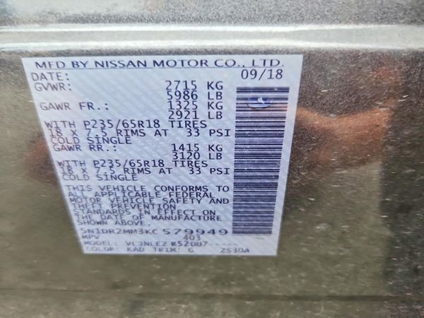 2019 NISSAN PATHFINDER