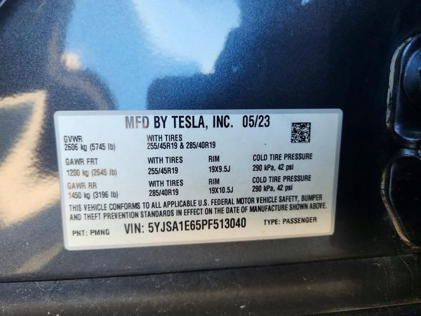 2023 TESLA MODEL S — VINS