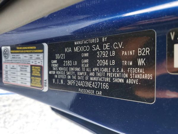 2022 KIA FORTE FE, LXS