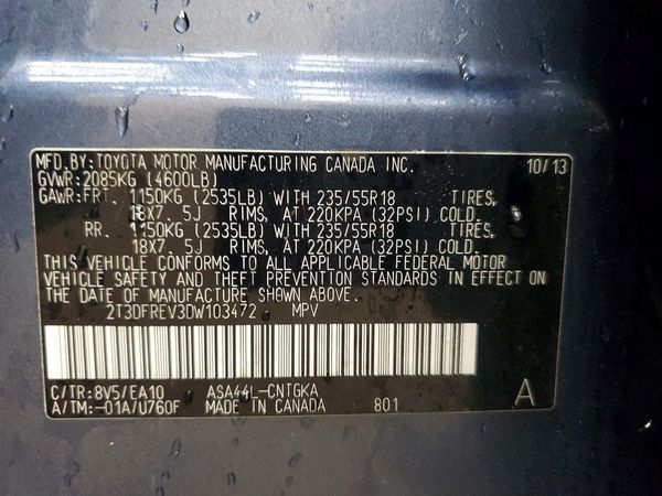 2013 TOYOTA RAV4 High — VINS