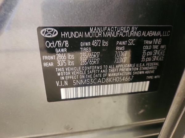 2019 HYUNDAI SANTA FE SEL, SEL Plus