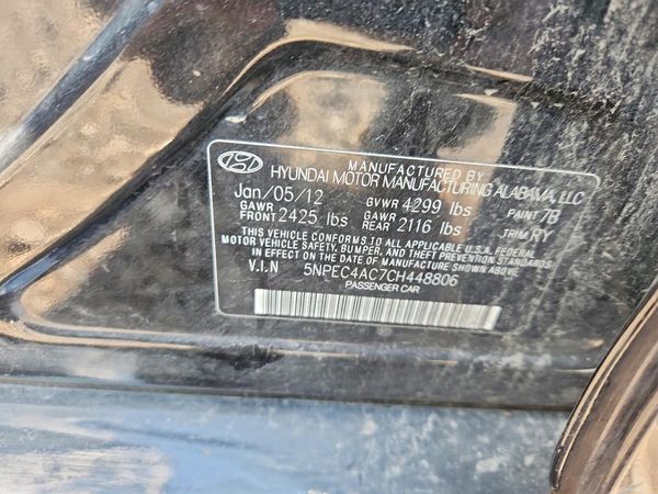2012 HYUNDAI SONATA Middle level
