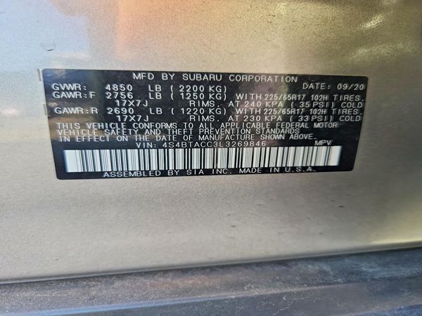 2020 SUBARU OUTBACK