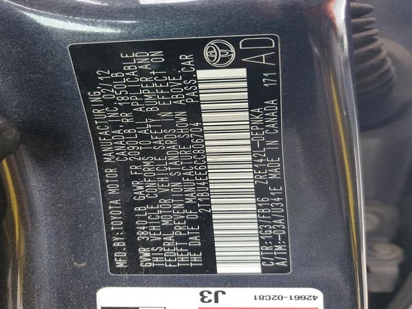 2012 TOYOTA COROLLA