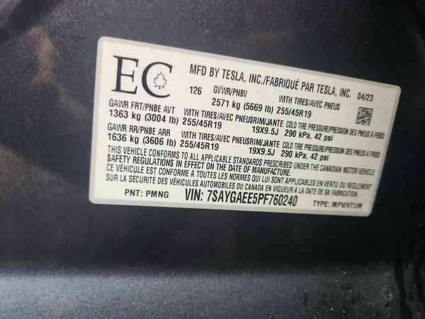 2023 TESLA MODEL Y