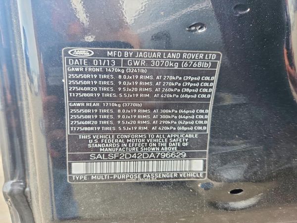 2013 LAND ROVER RANGEROVER HSE — VINS