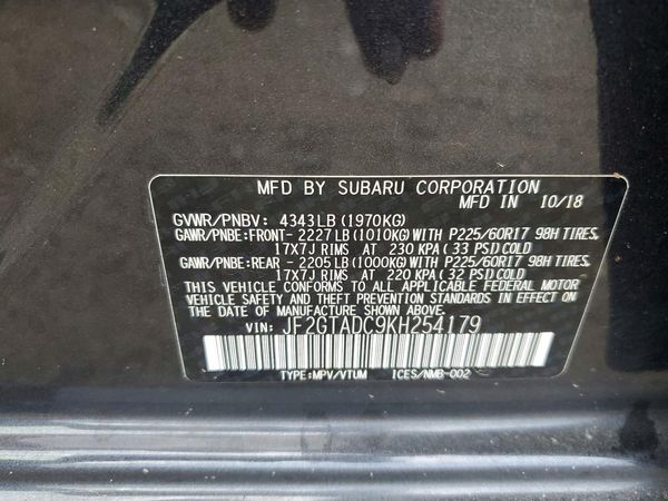 2019 SUBARU CROSSTREK Premium +BSD