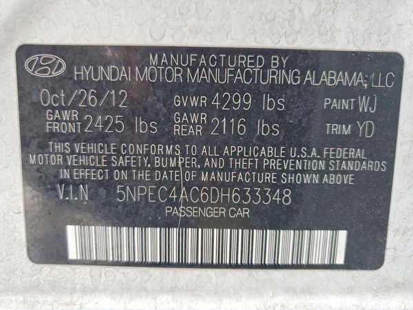 2013 HYUNDAI SONATA
